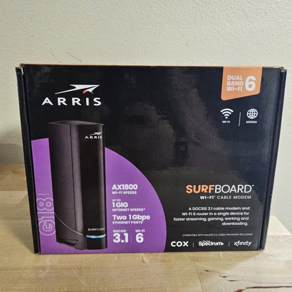 New Sealed Arris G18 AX1800 WiFi 6 & DOCSIS 3.1 Cable Modem - Picture 1 of 6